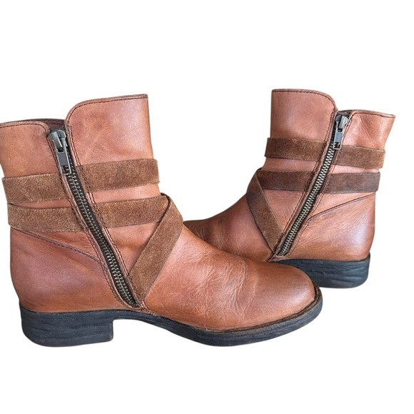 BORN Perl Brown Leather Ankle Boots Suede Tassel Western Boho Coastal Cowgirl 6 - Picture 4 of 12